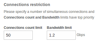 WMSAuth setup bandwidth