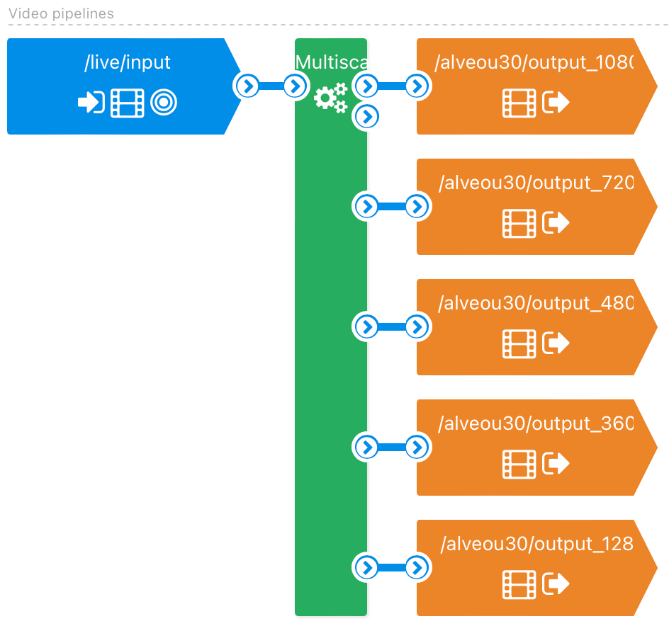 Multiscaler filter with 5 resolutions encoding ladder