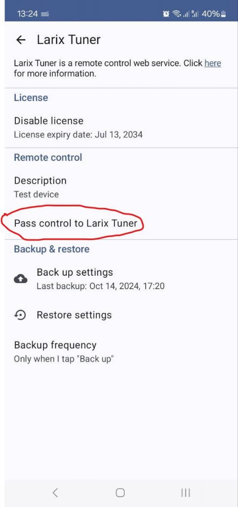 Passing control over Broadcaster instance to Larix Tuner